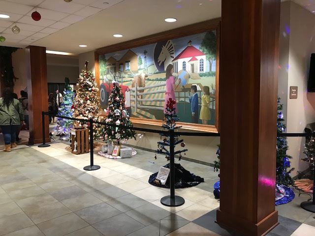 Christmas Trees near mural