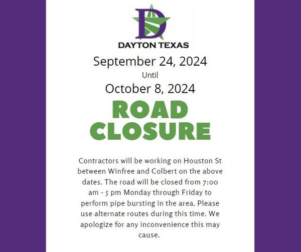 Road Closure 9-24