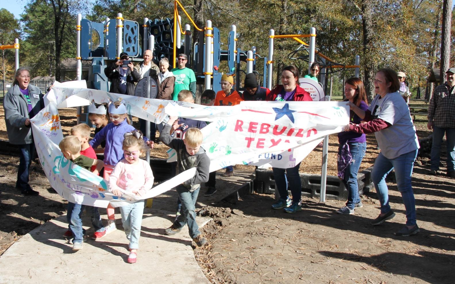 Breaking a Rebuild Texas banner